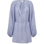 Shona Joy Marlowe Linen Blend Mini Dress - Chambray - Dresses - Australian Luxury Eventwear at Coveti