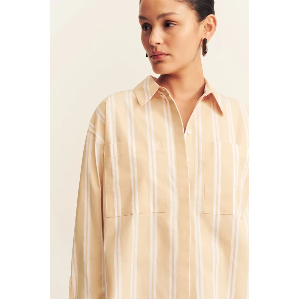 Shona Joy Omri Cotton Oversized Shirt - Tops - Australian Luxury Eventwear at Coveti