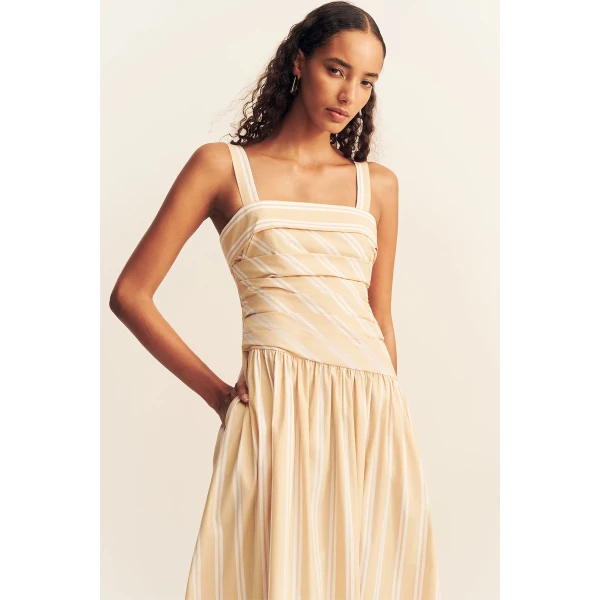 Shona Joy Omri Cotton Square Neck Maxi Dress - Dresses - Australian Luxury Eventwear at Coveti