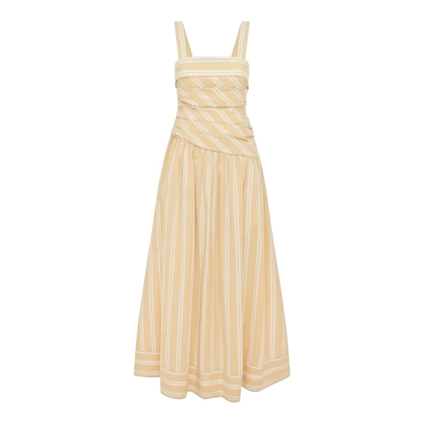 Shona Joy Omri Cotton Square Neck Maxi Dress - Dresses - Australian Luxury Eventwear at Coveti