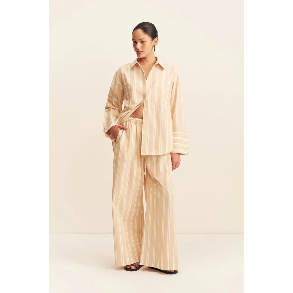 Shona Joy Omri Cotton Wide Leg Pant - Pants - Australian Luxury Eventwear at Coveti