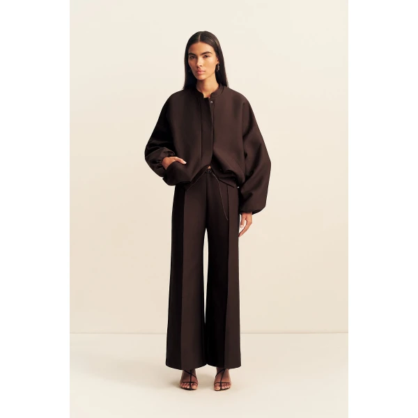 Shona Joy Otis Bomber Jacket - Ristretto - Jackets - Australian Luxury Eventwear at Coveti