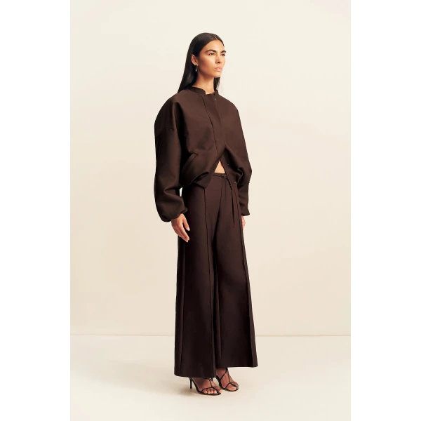 Shona Joy Otis Bomber Jacket - Ristretto - Jackets - Australian Luxury Eventwear at Coveti