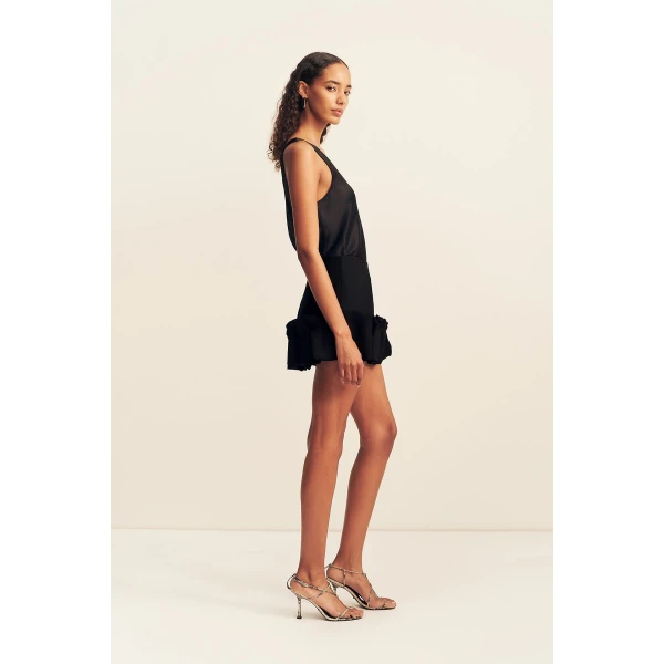 Shona Joy Otis Fitted Bubble Mini Skirt - Black - Skirts - Australian Luxury Eventwear at Coveti
