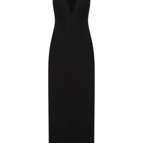 Shona Joy Otis Plunged Fitted Maxi Dress - Black - Dresses - Australian Luxury Eventwear at Coveti
