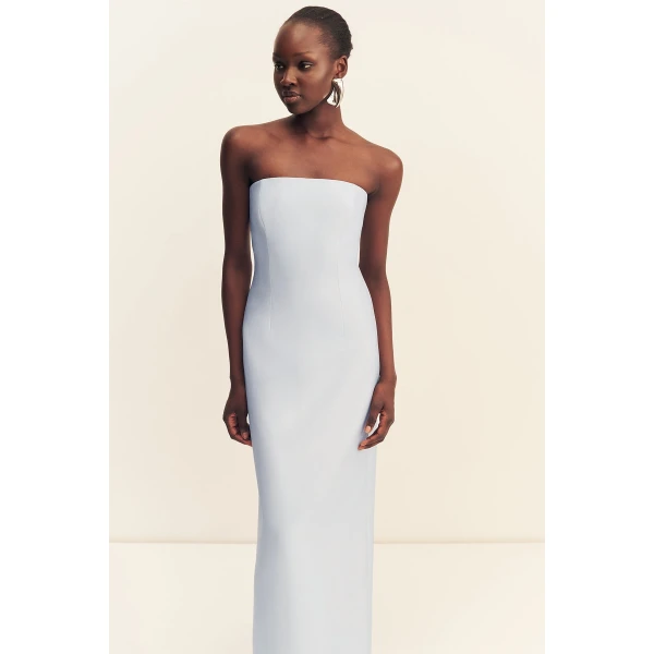 Shona Joy Otis Strapless Panelled Maxi Dress - Sky - Dresses - Australian Luxury Eventwear at Coveti