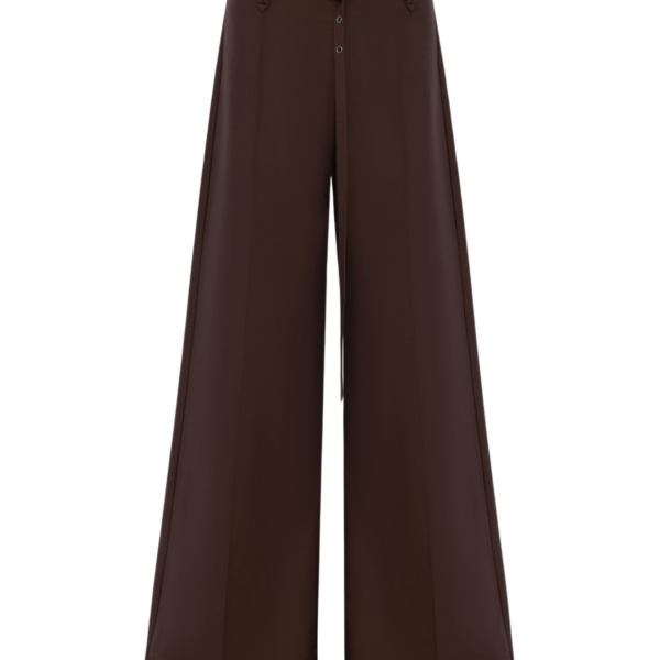 Shona Joy Otis Wide Leg Belted Pant - Ristretto - Pants - Australian Luxury Eventwear at Coveti