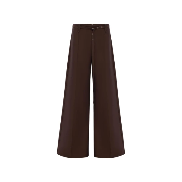 Shona Joy Otis Wide Leg Belted Pant - Ristretto - Pants - Australian Luxury Eventwear at Coveti