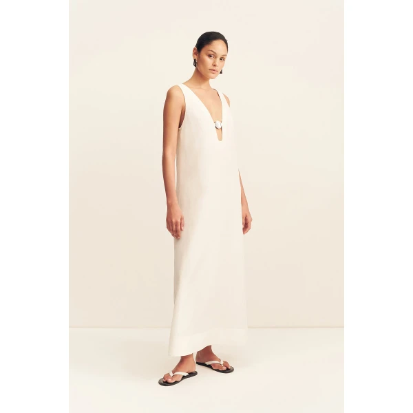 Shona Joy Paloma Plunged Maxi Dress - Ivory - Dresses - Australian Luxury Eventwear at Coveti