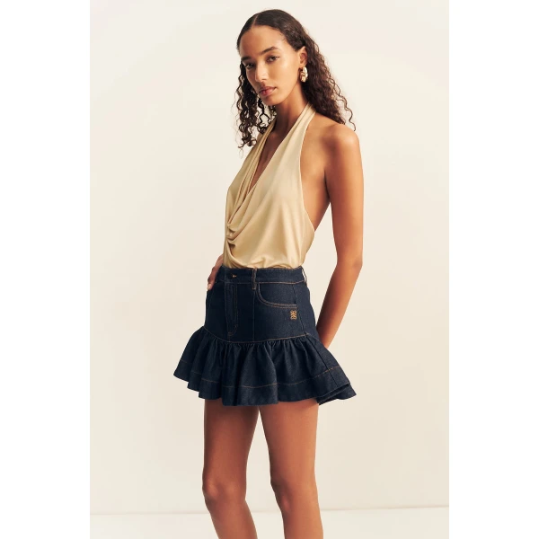 Shona Joy Rita Fitted Ruffle Mini Skirt - Skirts - Australian Luxury Eventwear at Coveti