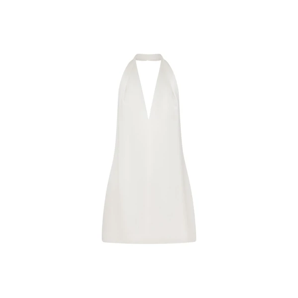 Shona Joy Savanna Halter Neck Mini Dress - Ivory - Dresses - Australian Luxury Eventwear at Coveti