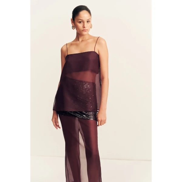 Shona Joy Tibby Silk Organza Cami - Port Royale - Tops - Australian Luxury Eventwear at Coveti