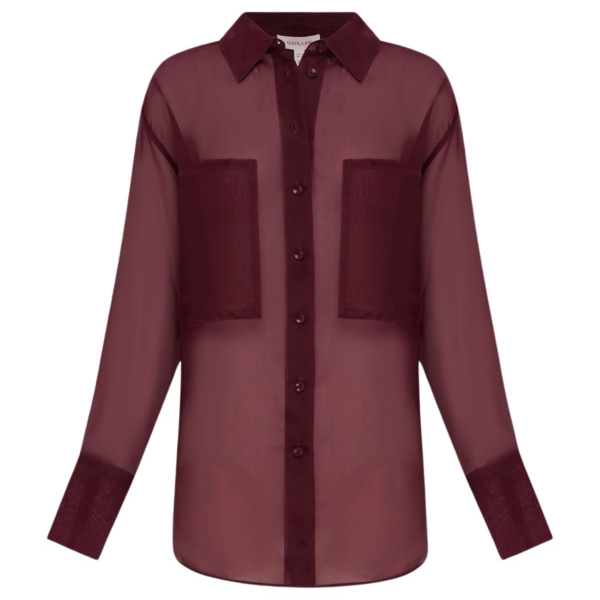 Shona Joy Tibby Silk Organza Shirt - Port Royale - Tops - Australian Luxury Eventwear at Coveti
