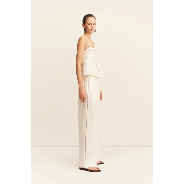 Shona Joy Tommy Linen Cami - Ivory - Tops - Australian Luxury Eventwear at Coveti