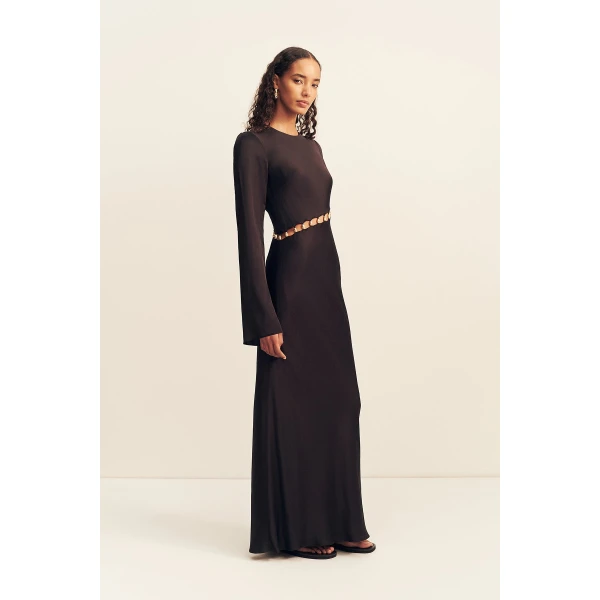 Shona Joy Winslow Asymmetric Maxi Dress With Beads - Black - Dresses - Australian Luxury Eventwear at Coveti