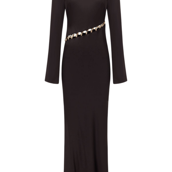 Shona Joy Winslow Asymmetric Maxi Dress With Beads - Black - Dresses - Australian Luxury Eventwear at Coveti