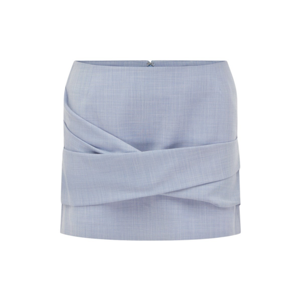 Shona Joy asher draped mini skirt - chambray blue - Skirts - Australian Luxury Eventwear at Coveti