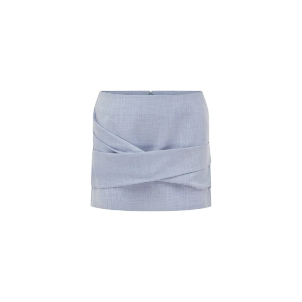 Shona Joy asher draped mini skirt - chambray blue - Skirts - Australian Luxury Eventwear at Coveti