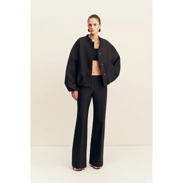 Shona Joy otis oversized bomber jacket - black - Jackets - Australian Luxury Eventwear at Coveti