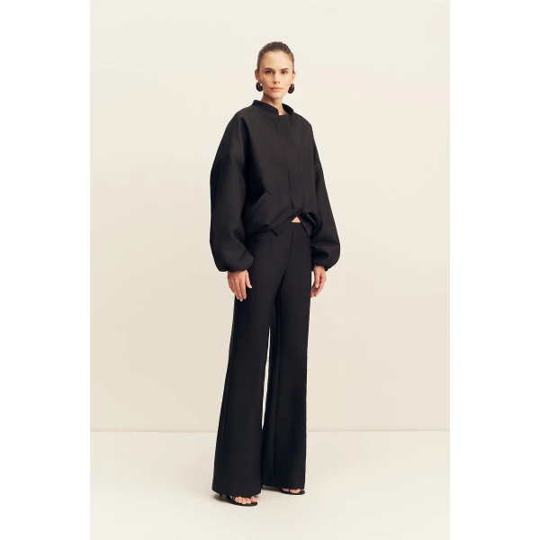 Shona Joy otis oversized bomber jacket - black - Jackets - Australian Luxury Eventwear at Coveti