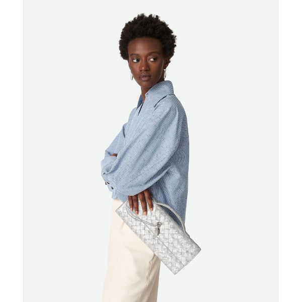 Khaite Women's Andiamo Clutch in Silver - Silver Clutch Bags - The Lotus Tote Bag - Shop at Coveti