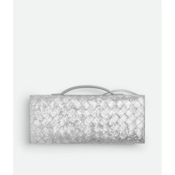 Khaite Women's Andiamo Clutch in Silver - Silver Clutch Bags - The Lotus Tote Bag - Shop at Coveti