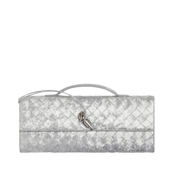 Khaite Women's Andiamo Clutch in Silver - Silver Clutch Bags - The Lotus Tote Bag - Shop at Coveti