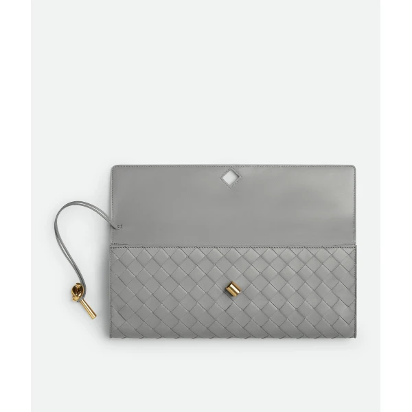 Khaite Women's Andiamo Clutch in Sterling - Silver Clutch Bags - The Lotus Tote Bag - Shop at Coveti