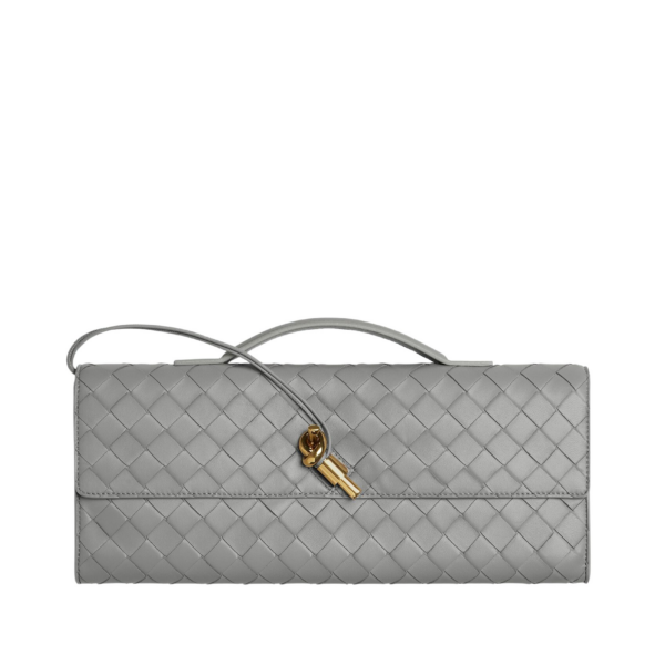 Khaite Women's Andiamo Clutch in Sterling - Silver Clutch Bags - The Lotus Tote Bag - Shop at Coveti