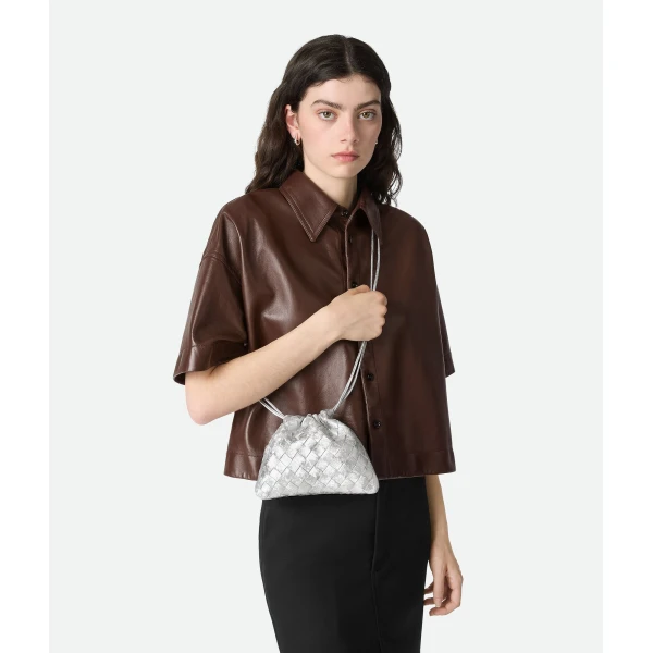 Khaite Women's Small Dustbag in Silver - Silver Shoulder & Crossbody Bags - The Lotus Tote Bag - Shop at Coveti