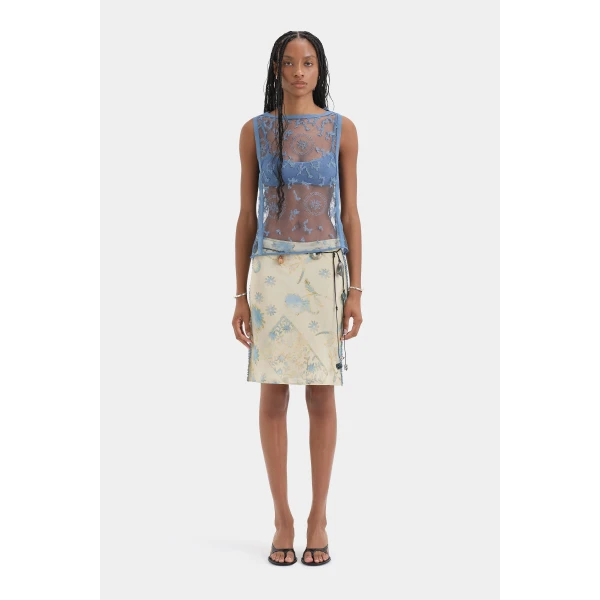 Sir The Label Cecile Ruffle Midi Skirt, view 2