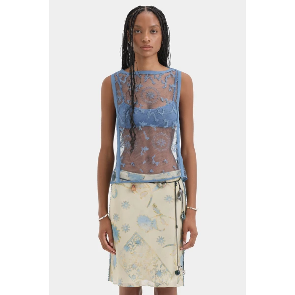 Sir The Label Cecile Ruffle Midi Skirt, view 5