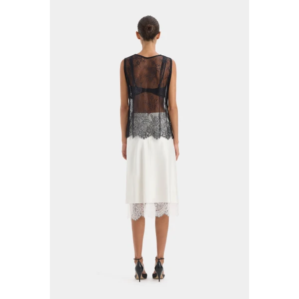 Sir The Label Ingrid Lace Midi Skirt, view 3