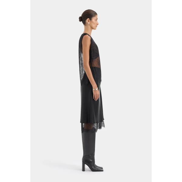 Sir The Label Ingrid Lace Midi Skirt, view 3