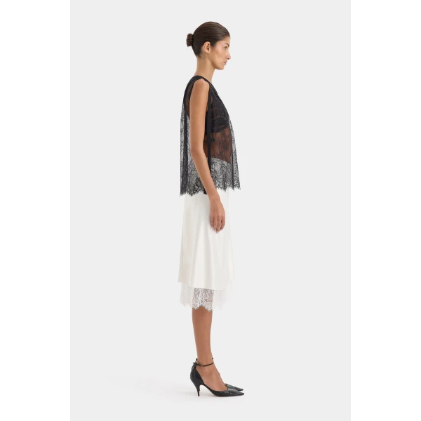 Sir The Label Ingrid Lace Midi Skirt, view 4