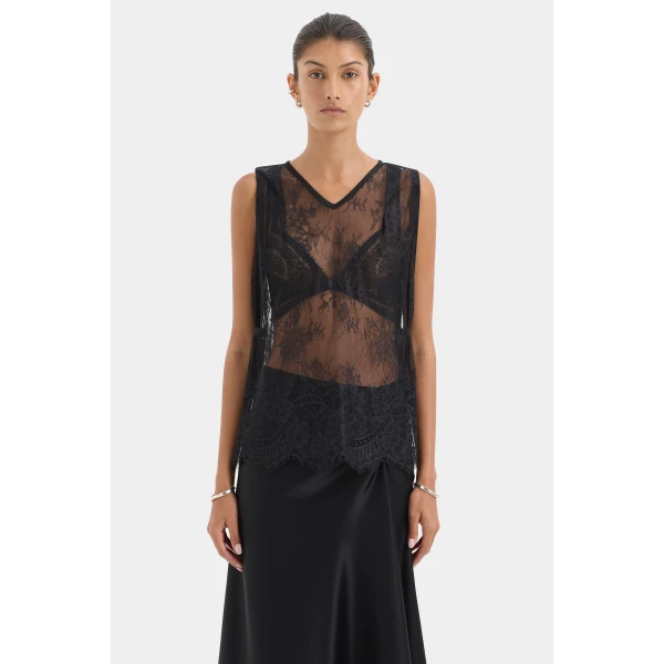 Sir The Label Ingrid Lace Midi Skirt, view 4