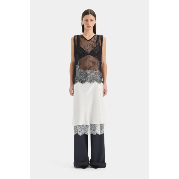 Sir The Label Ingrid Lace Midi Skirt, view 6