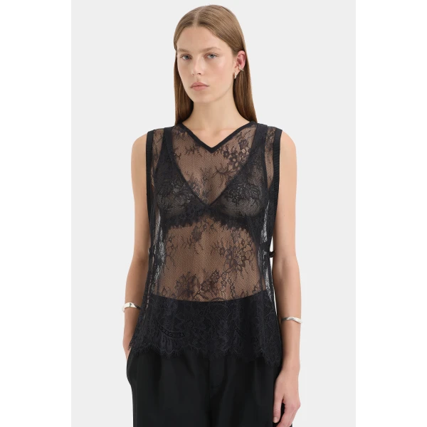 Sir The Label Ingrid Lace Top, view 6
