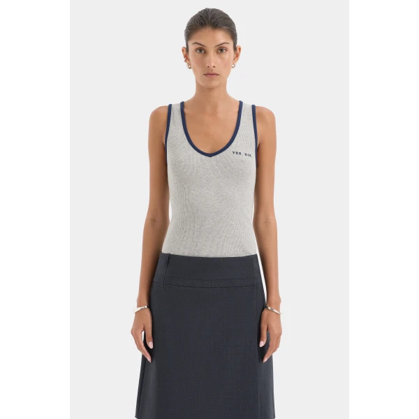 Sir The Label Yes Sir. Ribbed Tank Top, view 2