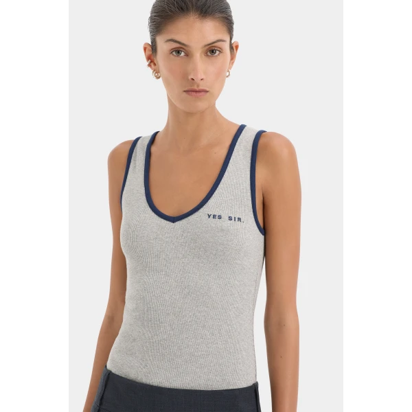 Sir The Label Yes Sir. Ribbed Tank Top, view 5