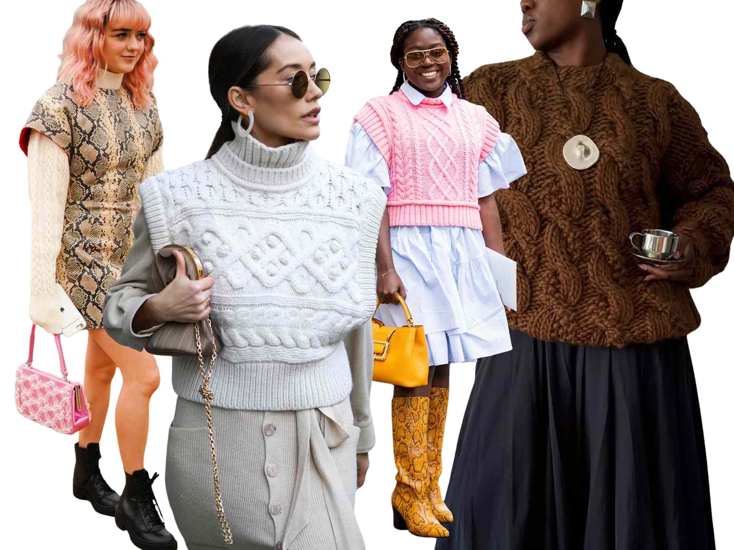 How to style cashmere — an oversized knit worn with tailored trousers and leather boots, for Coveti