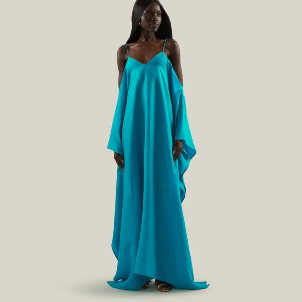 Taller Marmo Farrow Linen Kaftan - kimono - Italian Luxury Evening Wear at Coveti
