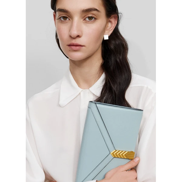 The Frankie Shop 3D-Collar Shirt - Ivory - Oversized Minimalist Tops in Ivory - Shop at Coveti