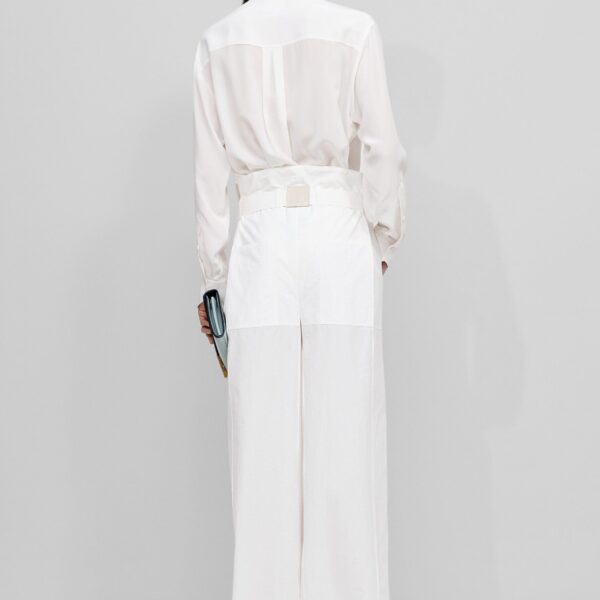 The Frankie Shop 3D-Collar Shirt - Ivory - Oversized Minimalist Tops in Ivory - Shop at Coveti