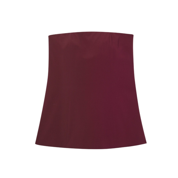 The Frankie Shop Abbie Strapless Top - Burgundy - Oversized Minimalist Jackets in Red - Shop at Coveti