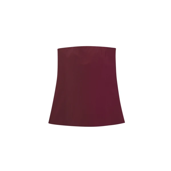 The Frankie Shop Abbie Strapless Top - Burgundy - Oversized Minimalist Jackets in Red - Shop at Coveti