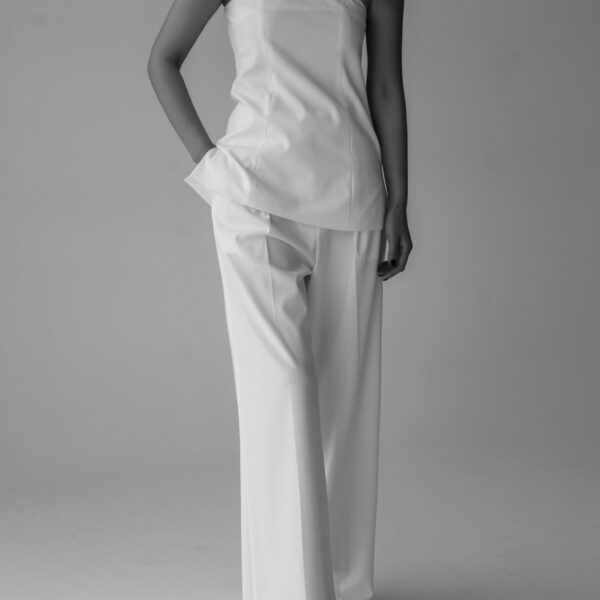 The Frankie Shop Abbie Strapless Top - White - Oversized Minimalist Tops in White - Shop at Coveti