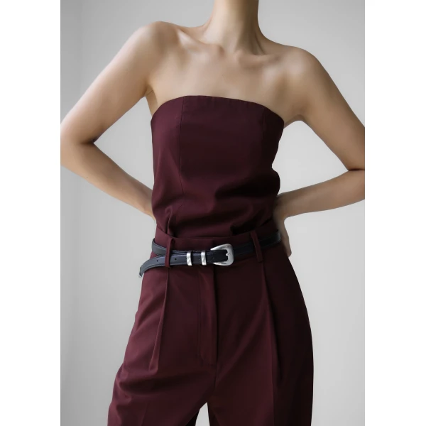 The Frankie Shop Abbie Trousers – Burgundy, view 3