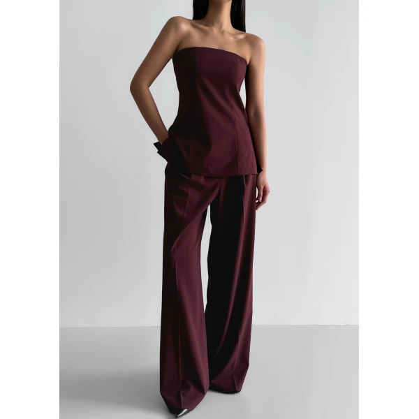The Frankie Shop Abbie Trousers – Burgundy, view 4