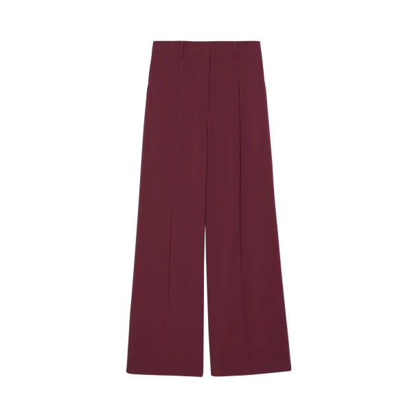 The Frankie Shop Abbie Trousers - Burgundy - Oversized Minimalist Pants in Red - Shop at Coveti